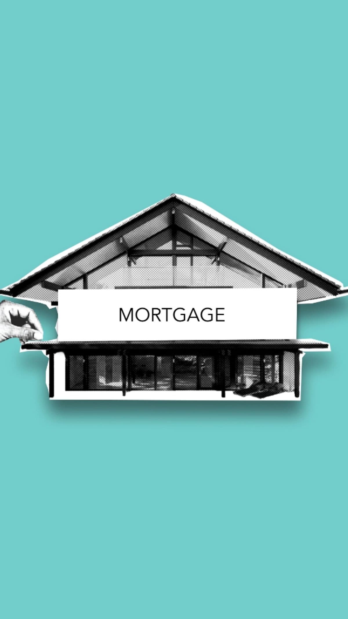 Paper house model with the word mortgage representing home financing
