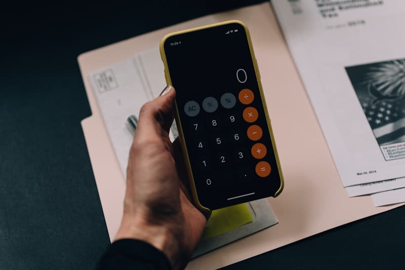 Tax forms and a calculator